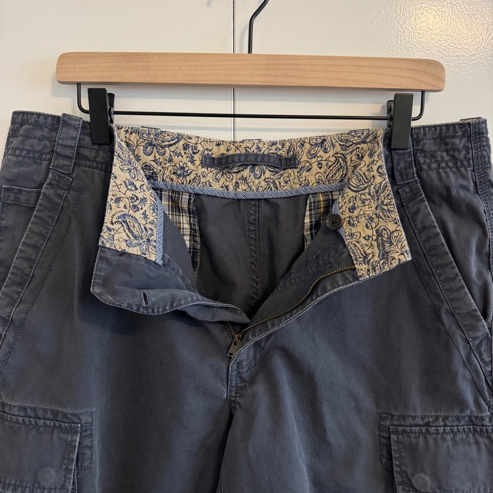 Brooks Brothers Mens Cargo Shorts Navy Blue 100% Cotton W36 Casual Preppy - Picture 4 of 6